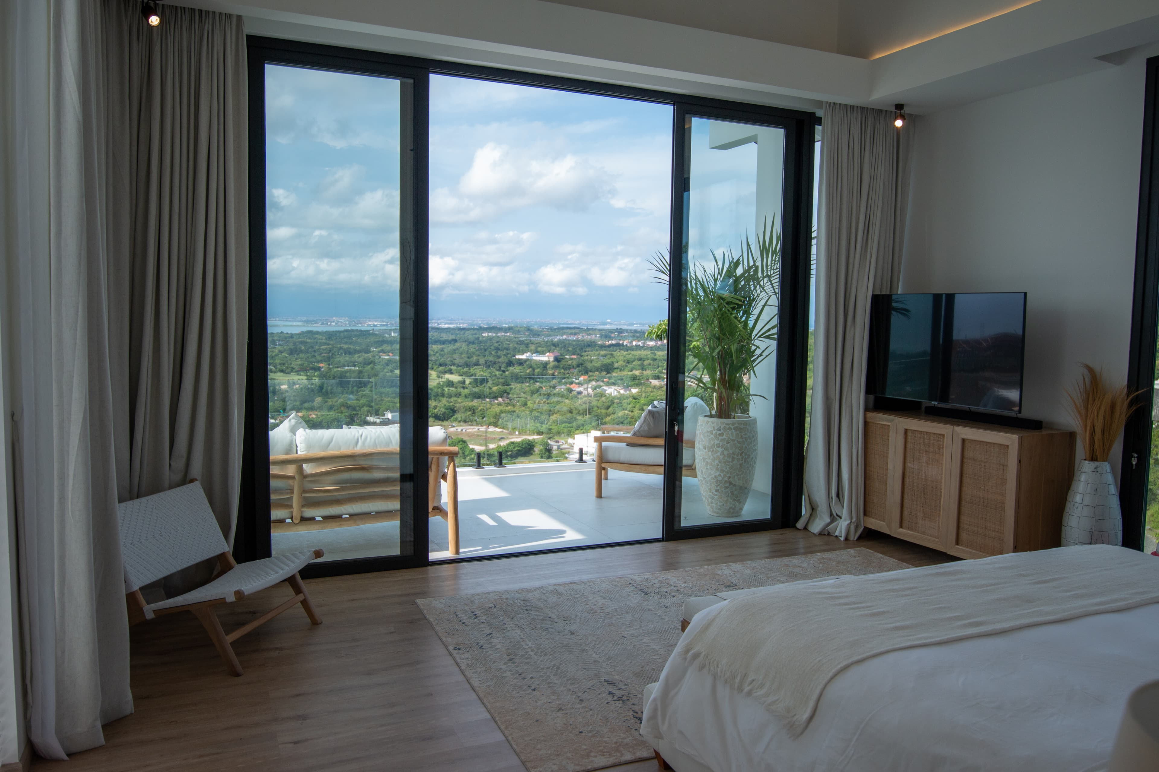 Bingin Hill Villa — master bedroom with panoramic view