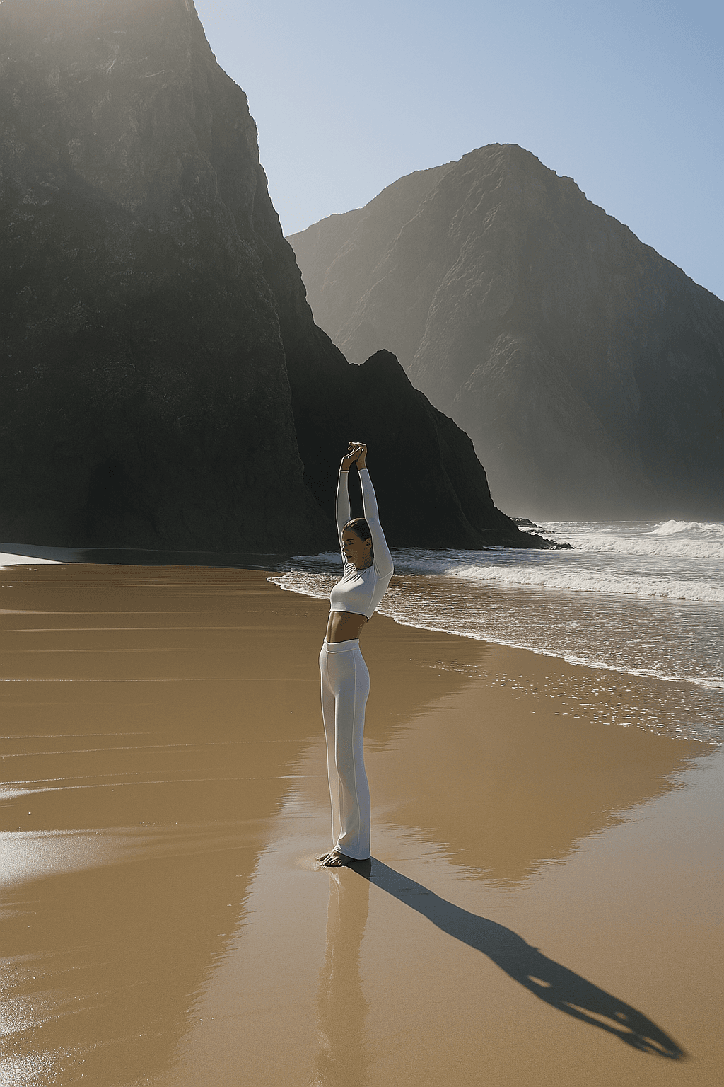 Serene beach scene