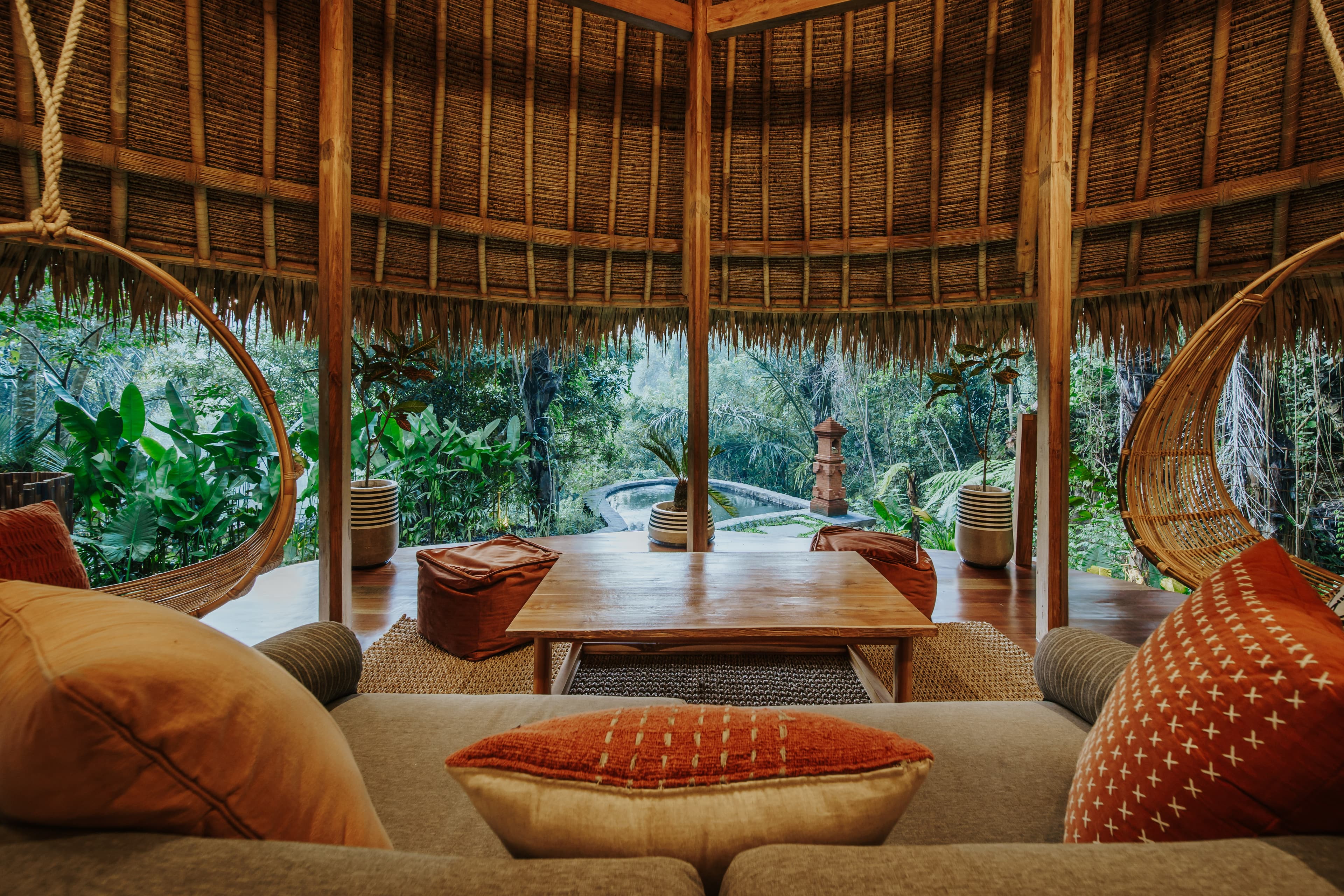 Sungai Villa — open-air pavilion lounge