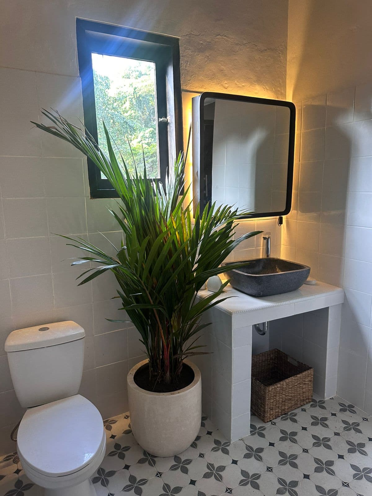 Umalas 1BR villa — garden and river view