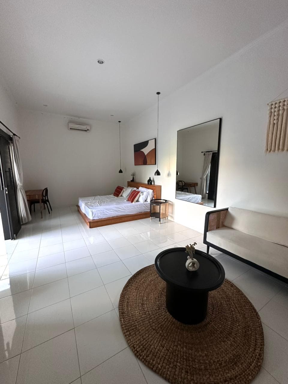 Umalas 1BR villa — open-air bathtub
