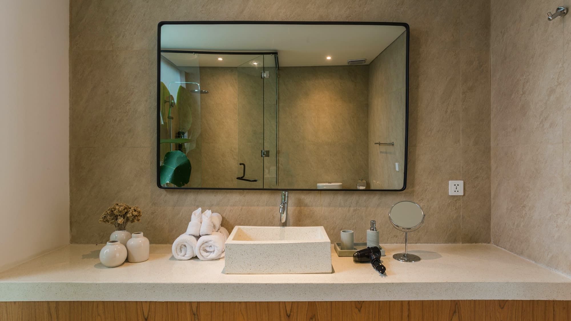 Villa Yoki — bathroom vanity and mirror